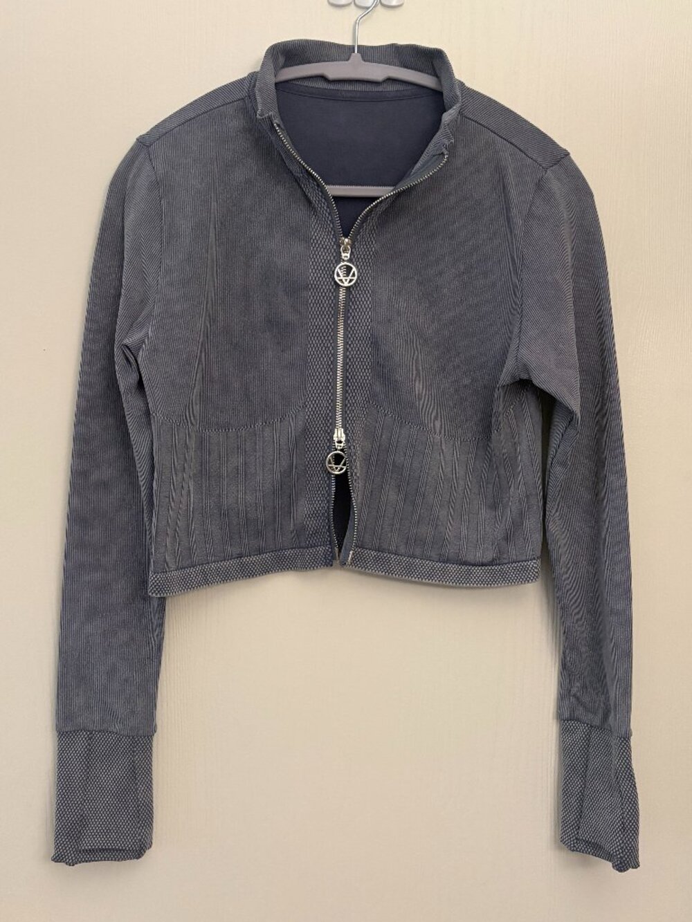 Verish Korea AllTension Zip Up Crop Jacket Blue Tint